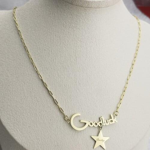 Good Luck 2020 Fashion New Goddess Luxury Women Neckace Gold Color Luxe Jewelry Stainless Steel