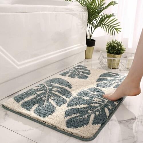 European Style Home Bath Mat Soft Absorbent Bathroom Foot Pad TPR Antiskid Bottom Bathroom Rug Entrance Mat Bath Carpet