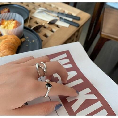 Miuoxion Simple Inlaid Cross Adjustable Ring Fashion Personality Jewelry For Women Feature Namour Charm Gift All Seasons