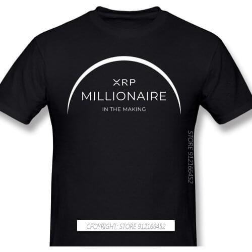 Men XRP Ripple Coin Cryptocurrency Black T-Shirts Crypto Millionaire In The Making TShirt Pure Cotton Tee Harajuku Shirt Adult