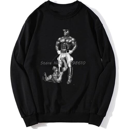 Gay Cops Tom Of Finland Tof Slave Leather Pants Whip Male Boyfriend Men Hoodie Spring Autumn Sweater Streetwear Sweatshirt