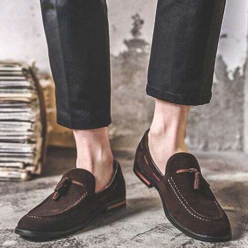 Suede Leather Men Loafer Shoes Fashion Male Boat Shoes Casual Shoes Man Party Wedding Footwear