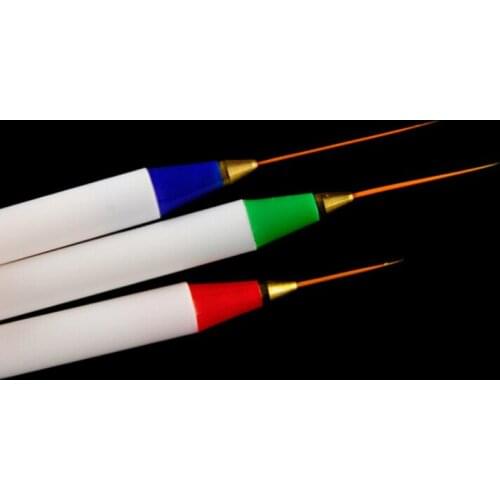 Wholesale Excellent 3pcs Sharp Long Acrylic French Nail Art Liner Painting Drawing Brush dotting pen 100sets/lot free shipping