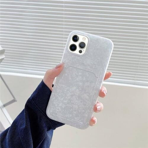 Luxurious Laser Card Case Phone Case For iPhone 11 12 Pro XS MAX XR X 7 8 Plus SE 2020 Card Slot Soft ShockProof Back Cover Gift