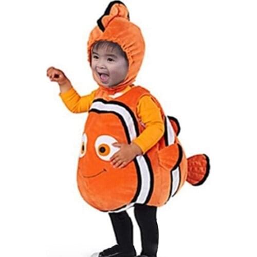 Deluxe Adorable Child Clownfish From Pixar Animated Film Finding Nemo Little Baby Fishy Halloween Cosplay Costume Age 2-7 Years