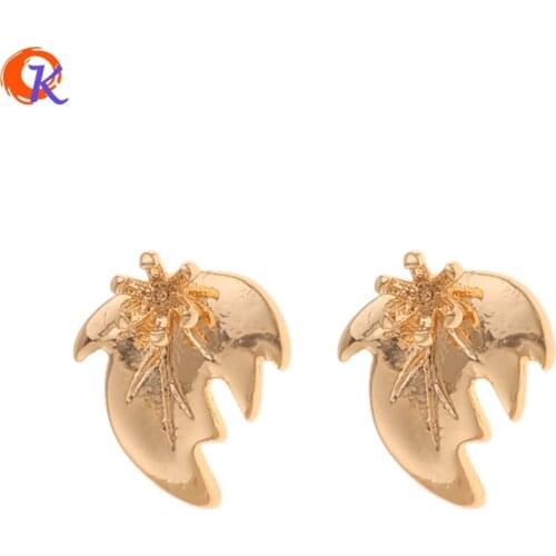 Cordial Design 50Pcs 10*12MM Jewelry Accessories/Charms/DIY Making/Flower Shape/Genuine Gold Plating/Hand Made/Earring Findings