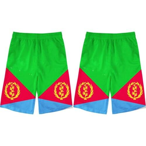 Eritrea Flag male youth free custom name number photo beach shorts national flag The State of Eritrea boy casual shorts