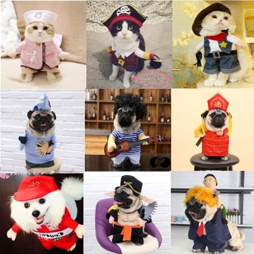 Halloween Dog Costume Pet Clothing Party Pet Cat Dog Dressing-up Police Nurse Cosplay Clothes Christmas Jacket Shirt Dress