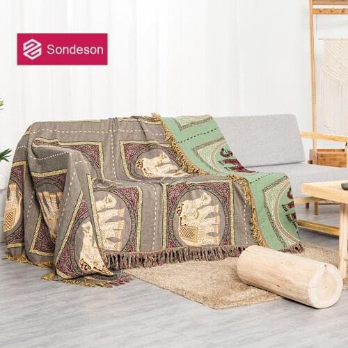 Sondeson Classical 100% Cotton Tassel Elephant Thread Blanket Sheet Sofa Towel Quilt Bohemian Throw Blanket For Sofa Bed