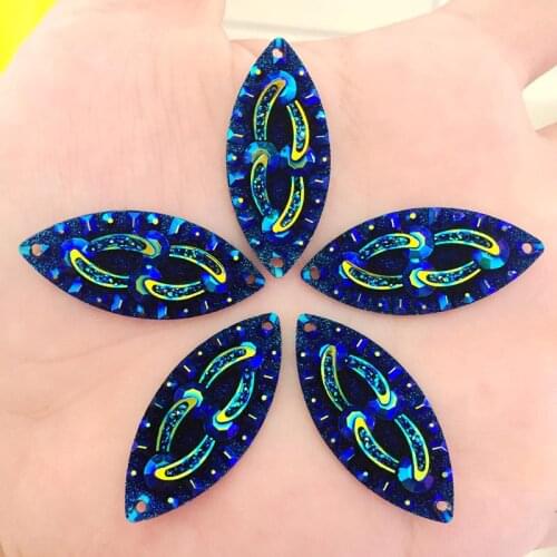 15*35mm Crystal Resin Flatback Rhinestones Horse Eye Crystal Stones Non Hotfix Scrapbook Strass for wedding Crafts 10pcs -HE92