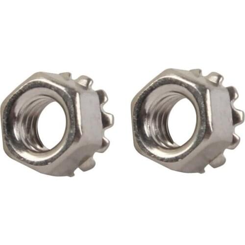 SUS304 OR IRON with Nickel Plated M3 M4 M5 M6 M8 K-type K-Lock Nut Keps Nuts Toothed Polydentate Hex Nuts