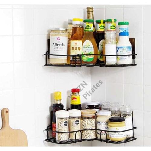 Bathroom bath rack wall-mounted punch-free triangle plastic storage basket
