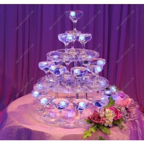 Wedding wine tower, three tiers round champagne tower, festive party supplies