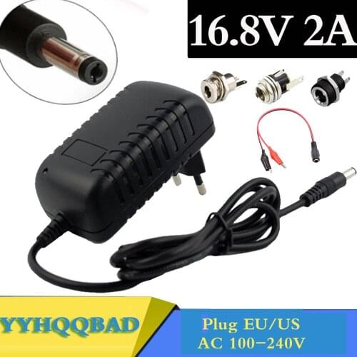16.8V 2A li-ion Battery Charger for 14.4V 18650 Lithium Battery 5.5mm x 2.1mm DC Power Jack Socket Female Panel Mount Connector