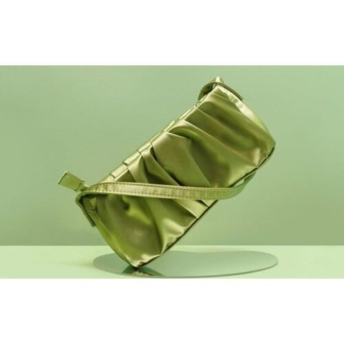 Women bag Flap 2020 new Nylon Ruched Casual fashion Solid Shoulder Bag purses and handbag ladylike Euro-America style designer