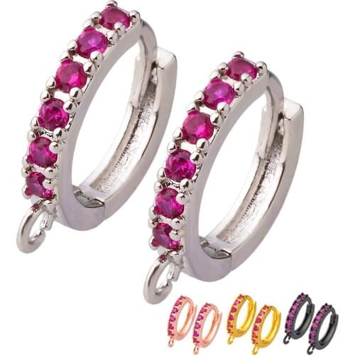 Handmade womens crystal tassel earrings hook clasps color zircon DIY making jewelry accessories hook ear line womens jewelry