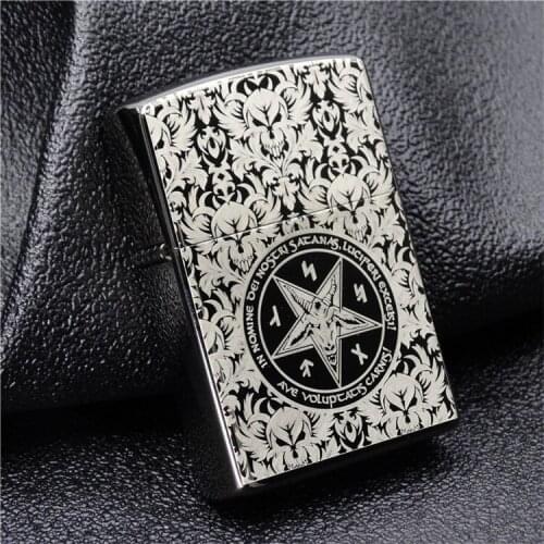 Zorro Zorro windproof kerosene lighter drops pediatric Satan hymn gift box pure copper retro old lighter