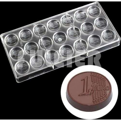 1 Euro Shape Chocolate Mold For Baking Polycarbonate Candy Mold Pastry Bonbon Mould Confectionery Tool Bakery