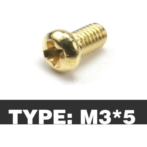 100pcs M3*5 Brass Round Pan Head Phillips Screws Machine Screws Bolt