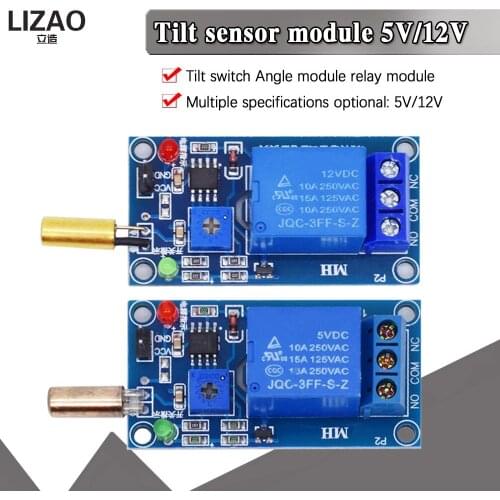 12V 5V 1 Channel Output Tilt Slant Angle Sensor Relay Module Golden SW520D ball switch tilt sensor module For arduino