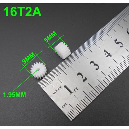 Total 2000Pcs Plastic Gears 1000Pcs 162A + 1000Pcs 163A 0.5M 16 Teeth 16T Gear 0.5 Modulus Aperture 3mm (2.95mm) 2MM ( 1.95mm )