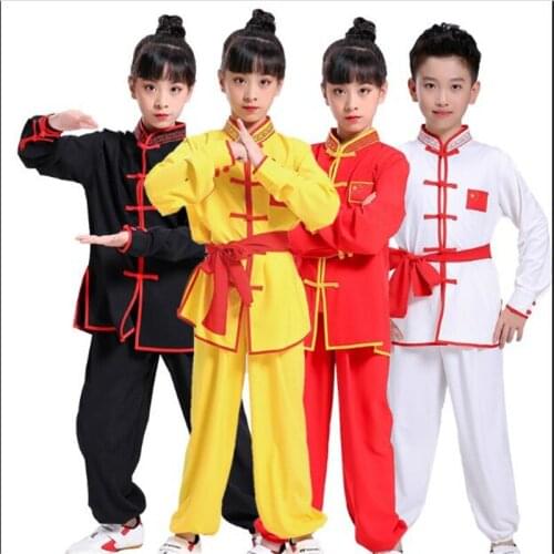 2020 Traditional Chinese Clothing Kids Wushu Tai Chi Uniform Shaolin Martial Arts Stage Performance Girl Boy Kung Fu Costumes