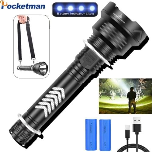 2021Newest XHP90 Most Powerful Led Flashlight 5 Lighting Modes Torch USB Rechargeable Tactical Flashlight 26650 Lamp For Hunting
