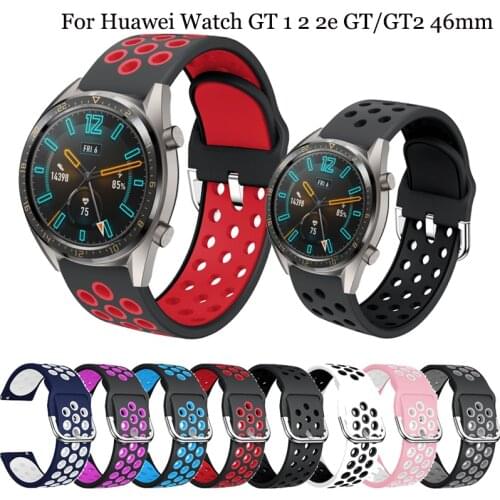 22MM silicone watch band for Huawei Watch GT GT 2e sport replacement For samsung gear s3 Galaxy Watch 46mm smartwatch strap