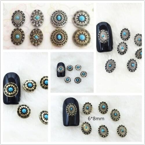 100pcs/bag 2016 new Japan Korean 3D Nail Art Decoration Retro Bohemia Style Metal Nail Polish Sticker Nail Tools