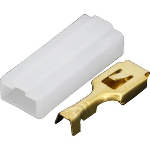 1000 set 1 Pin 6.3mm Series White Plastic Speaker Connector with Terminal DJ7014-6.3-21 1P Connector