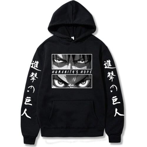 Anime Attack On Titan Hoodies Men Eren Jaeger Eyes Hip Hop Men Hoodies Harajuku Tops