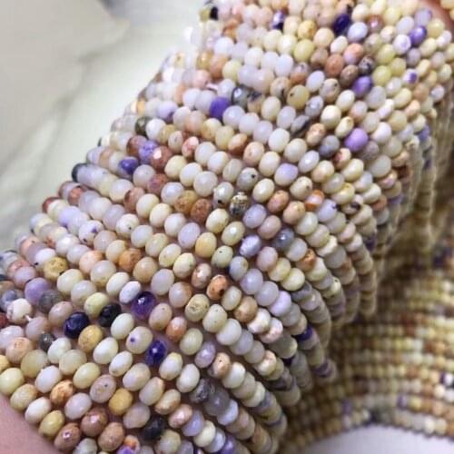 LOOSE BEADS purple Opal Roundelle faceted 3*5mm wholesale for DIY jewelry necklace 36cm FPPJ