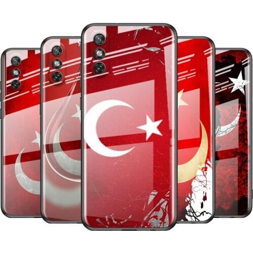 Tempered Glass Cover Turkey Turkish Flag For Huawei Y6 Y7 Y9 Y5P Y6P Y8S Y8P Y9A P Smart Z 2019 2020 2021 Phone Case