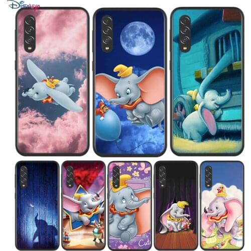 Black Soft Cute Baby Dumbo For Samsung Galaxy A90 A80 A70 A70S A60 A50 A40 A30 A30S A20S A20E A10 A10E Phone Case