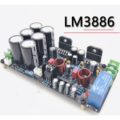 Double AC12-18V 68W+68W LM3886 diy rectifier filter design 2.0 channel class AB pure Post-level amplifier board home