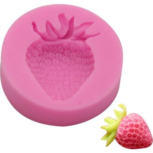 Strawberry Chocolate Mould Semicircle Handmade Pastry Silicone Mold Non-stick Food Grade Cake Decoration Tool Cute Epoxy Mold