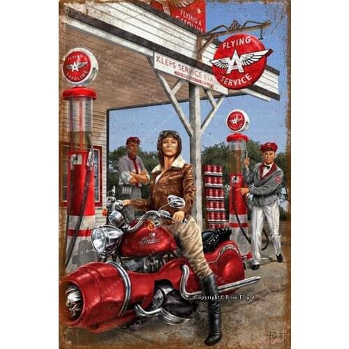 Locomotive woman Art Tin Signs vintage displate retro metal plaques Iron Painting Poster