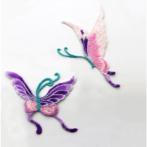 Maxsin High Quality lovely Hand Sewing Type color butterfly patch for Clothes Dress Jacket Iron On Garment Appliques DIY