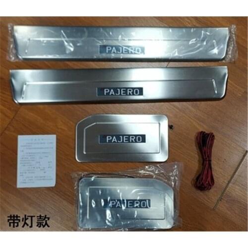 Stainless steel LED Scuff Plate/Door Sill Scuff Plate Welcome Pedal For Mitsubishi Pajero V73 V93 V97 2003-2019 Car styling
