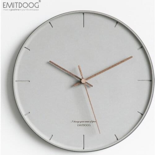 Simple Nordic Wall Clock Chinese Clock Modern Design Silent Grey Wall Clock Living Room Reloj Pared Home Decoration AA50ZB
