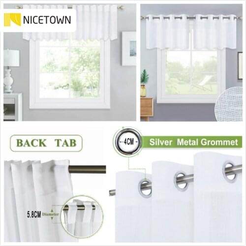 NICETOWN Linen Textured Translucent Semi-Voile Sheer Drape Valance for Small Window &Home Kitchen&Livingroom,1 Panel