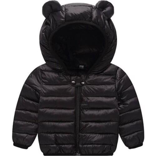 New 2020 Baby Boys Girls Cotton Winter Jacket Outwear Fashion Children Cotton-padded Cartoon Ear Hoodies Infant Warm Coat