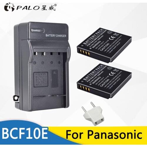 Palo 2pcs DMW-BCF10E DMW BCF10E Digital Battery+Charger for Panasonic Lumix Camera CGA-S/106B CGA-S/106C CGA-S/106D S009 DE-A59B