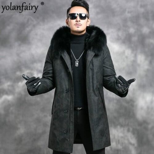 Real Fur Coat Winter Jacket Men Natural Mink Fur Parka Men Real Fox Fur Collar Warm Down Jackets Plus Size 5xl Veste Homme Y1980