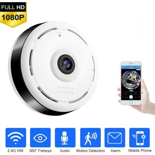 HD 1080P 360 Degree Panoramic Wide Angle MINI Camera Cctv Smart IPC Wireless Fisheye IP Camera P2P Home Security Wifi Camcorder
