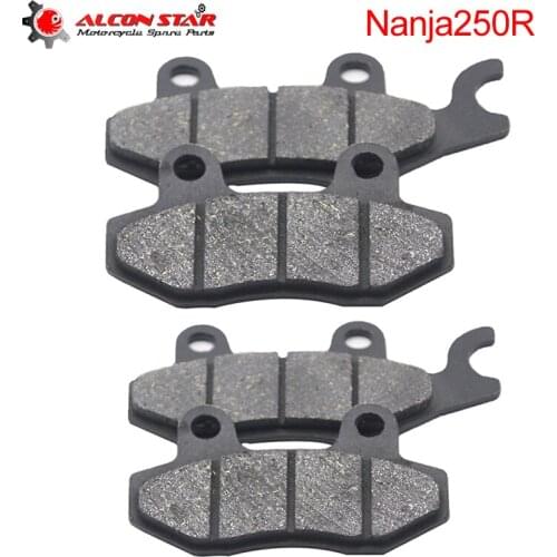 Alconstar- For Kawasaki NINJA 250R 2013 2014 2015 2016 4 Pieces Motorcycle Motocross Front Brake Pads and Rear Brake Pads Race
