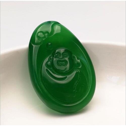 Natural agate chalcedony pendant male and female ice station Guanyin jade pendant