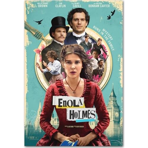 TV Movie Poster 2020 Enola Holmes Comedy Silk Art Prints 16x24 Inch 40x60cm Film Home Decor Wall Art Pictures