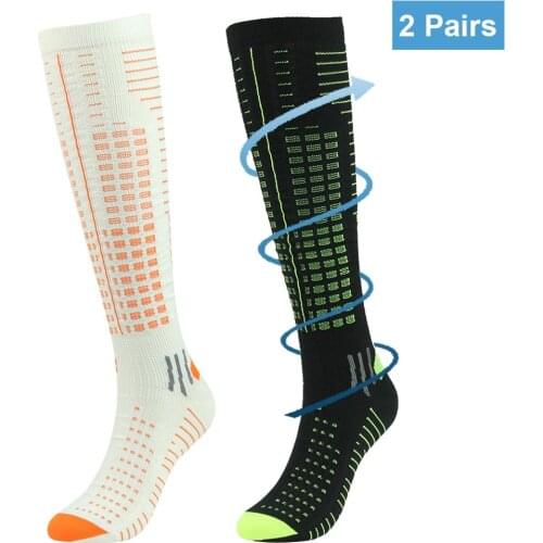 RANDY SUN Sports Compression Socks 10-20mmHg 40cm Knee High Edema Varicose Veins Pregnancy Travel Athlete Running Soccer Socks