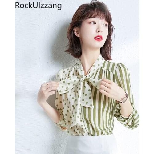Блузки в горошек Rockulzzang China At AliExpress
